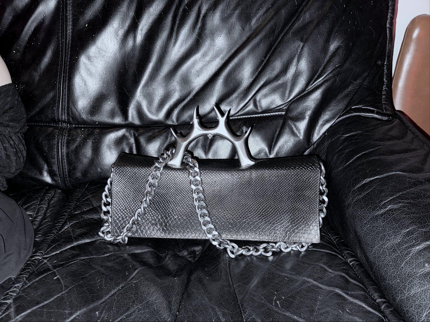 The first product on a leather sofa